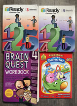 School Workbooks Lot 4 School Age preschool Homeschool BrainQuest 4 I Ready 4 - £7.74 GBP