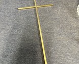 Vtg Large Simple Solid Brass Religious CROSS Wall Hanging Plaque Approx ... - $12.87