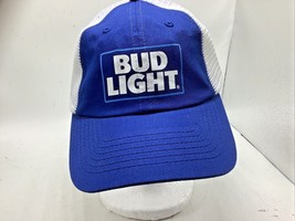 new Vintage Bud Light Beer Trucker Hat Mesh Snapback Blue VTG - $7.69