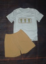 NEW Boutique Easter Cross Boys Shorts Outfit Set - £13.36 GBP