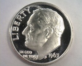 1963 Roosevelt Dime Gem Proof Cameo Gem Pr Cam. Nice Original Coin Bobs Coins - £14.15 GBP