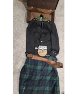 Scottish Highland Dress Set Kilt, Jacket, Sporran, Glengarry, Kilt Pin, ... - $371.22