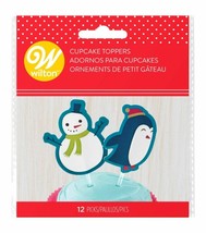 Snowman and Penguin Wilton Cupcake Topper Dessert Picks 12 ct - £2.57 GBP