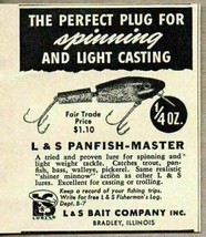 1951 Print Ad L&amp;S Panfish-Master Fishing Lures Bradley,Illinois - $8.35