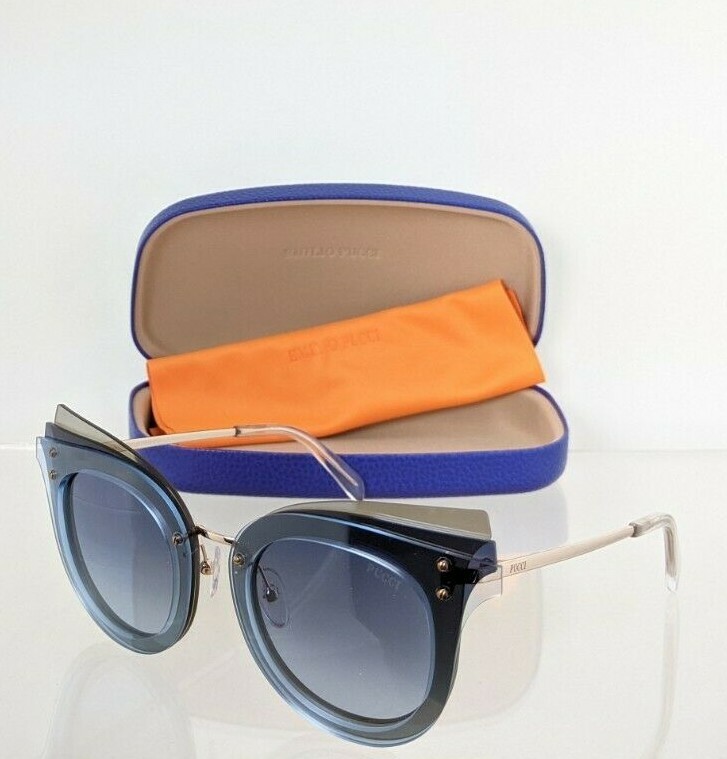 Brand New Authentic Emilio Pucci Sunglasses EP 104 92W Blue Frame EP104 ... - $148.49