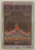 STYX / TOMMY SHAW - ORIGINAL SEATTLE CONCERT TOUR CLOTH BACKSTAGE PASS *... - £9.50 GBP