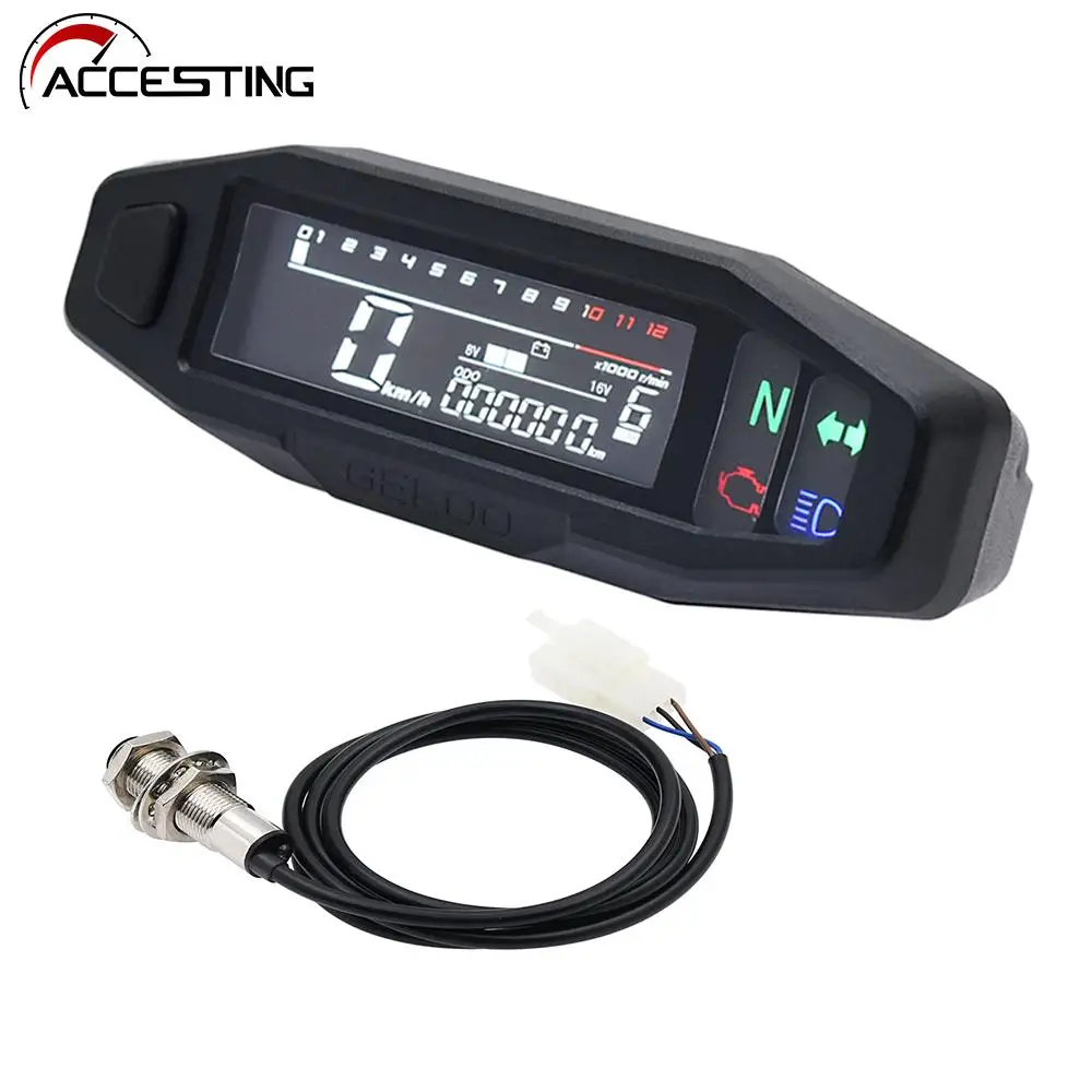 Newest Motorcycle Speedometer Oil Gauge Tachometer Universal Digital Meters - £17.88 GBP+