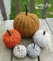 Country Farm Crochet Pumpkin decor pattern 3 sizes craft shows PATTERN ONLY - £5.98 GBP