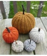 Country Farm Crochet Pumpkin decor pattern 3 sizes craft shows PATTERN ONLY - £6.25 GBP
