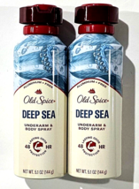 2 Pack Old Spice Deep Sea Underarm &amp; Body Spray 48 Hr Lasting Odor Protection - £23.94 GBP