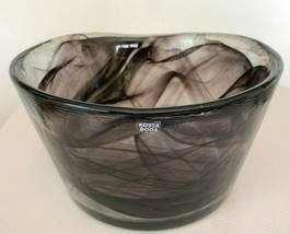 Kosta Boda Ulrica Hayden Vallien Mine Purple Swirl Art Glass Bowl 6 3/4&quot; - £30.79 GBP