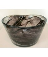 Kosta Boda Ulrica Hayden Vallien Mine Purple Swirl Art Glass Bowl 6 3/4&quot; - $39.00