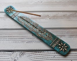 Wooden Incense Holder Blue 11&quot; - $12.23 CAD
