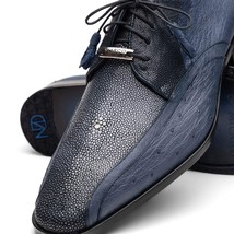 Lucca Stingray and Ostrich dress Derby's Tasseled Laces Shoes Navy image 4