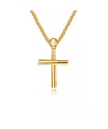 WATERPROOF  Gold Stainless Steel Cross For Men - $39.59