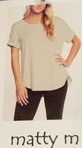 Matty M Brand ~ Ladies XS Top ~ Pearl Grey  ~ Women&#39;s Size XS ~ Short Sleeve - £17.74 GBP