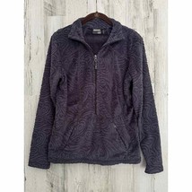 Athleta Womens Shirt Size Small Gray Sherpa Fleece Swirl Pattern Half Zip - £16.25 GBP