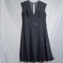 Maggy London Dress Womens 10 Black Silk Sequin Beaded Sleeveless A Line ... - $1,300.64 MXN