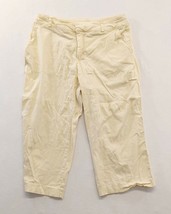 Bay Studio Women&#39;s Cropped Pants Size 14 Cotton Blend Yellow Capri - £7.76 GBP