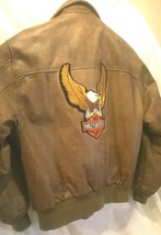 Classic Harley Davidson Brown Leather Jacket (Men&#39;s 42R) - £190.88 GBP