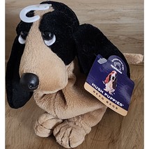 Hush Puppies Beanbag Plush Basset Hound Applause Dog W/ Tags 5&quot; Jet Black - $11.69