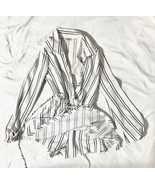 Fashion Nova Striped Romper Shorts Split Sleeve Size Black White Sz XS - £15.63 GBP
