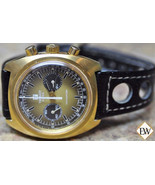 Vintage Gold plated Tissot Navigator Chronograph watch Gold Brown Sundia... - £822.49 GBP
