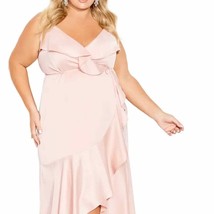 NWT City Chic Ruffle Amore Sleeveless Dress in Ballet Pink Size 22 - £109.85 GBP