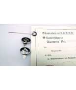 WWII German SS Cufflinks? Lapel Buttons? Stickpin &amp; Card - $395.00