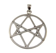 Solid 925 Sterling Silver Unicursal Hexagram Elvin Star Wiccan Magic Pendant - £27.97 GBP