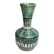 Mid 20th Century Speckled Italian Bud Vase Green Glazed 7” High - £87.92 GBP