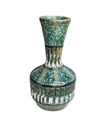 Mid 20th Century Speckled Italian Bud Vase Green Glazed 7” High - £87.95 GBP