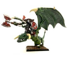 WFB Orc Warboss on Wyvern 1x Hand Painted Miniature Metal Dragon Mounted... - £201.49 GBP