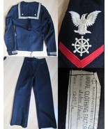named vintage US Navy &quot;CRACKER JACK&quot; jacket pants 1940&#39;s WW2 WWII wool u... - £74.91 GBP