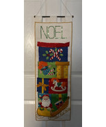 Vtg Christmas Card Mail Holder Handmade Felt Sequin Wall Hanging Bucilla... - £56.05 GBP