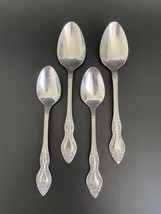 Lot 4 Rogers Co Stanley Roberts Lisette Stainless Oval Soup Spoons &amp; Teaspoons - £15.59 GBP