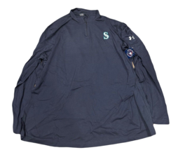 NWT New Seattle Mariners Under Armour Tri-Blend Logo Pullover Size 4XL Jacket - £38.91 GBP