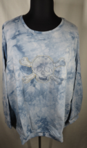 Plus Sz 26/28 Loralette Blue Tie Dye Skull Sweatshirt, 100% Cotton, NWT - $22.00