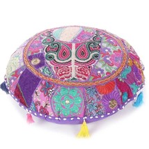 32&quot; Indian Vintage Round Cushion Covers Handmade Patchwork Large Pillow Cover - £13.82 GBP+