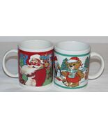 Two Vintage Christmas Mugs- Santa, Teddy Bear &amp; Friends - $271.84 MXN
