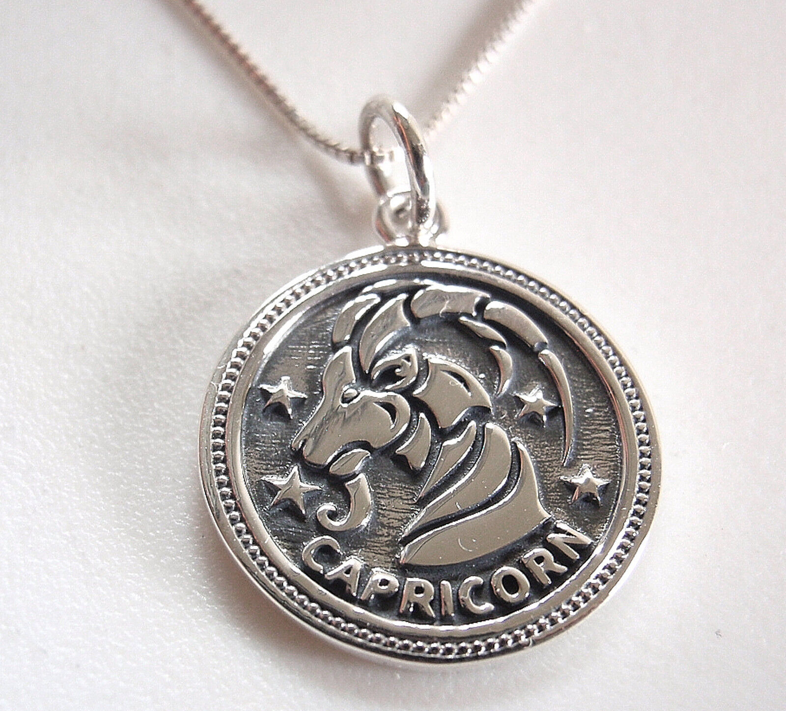 Capricorn Zodiac Sign of the Sea-Goat 925 Sterling Silver Pendant Astrology