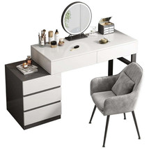 Led Chair Lacquer Dressing Table Container Nordic Comfortable Dressing T... - £83.48 GBP+