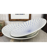 Ebros Japanese White &amp; Blue Focus Glazed Ceramic Shallow Bowls Pack Of 2 - $59.99