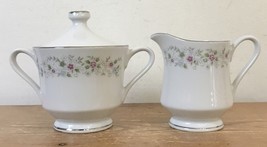 Set Pair Vtg Richmond Diamond China Japanese Porcelain Floral Creamer &amp; ... - $39.59