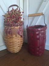 Two Small Wall Hanging Handled Baskets Primitive/Rustic/Country  - £22.69 GBP