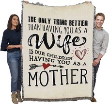 The Only Better Wife Children Mother Blanket Is A Woven Cotton Gift Tapestry - £57.69 GBP