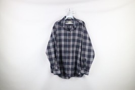 Vintage 70s Streetwear Mens XL Flannel Collared Long Sleeve Button Shirt Plaid - £31.61 GBP