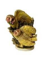 Owl figurine vtg sculpture Harmony Kingdom Tender is Night great horned nest vtg - £39.21 GBP
