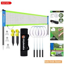 Portable Badminton Net Set for Backyard Beach Family Games Blue 20ft - $128.65