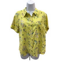 Monet Mens L Size short sleeve Hawaiian button-down shirts yellow - $531.80 MXN